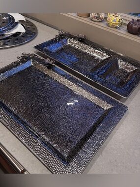 Michael Aram Black Orchid Glass Serving Tray